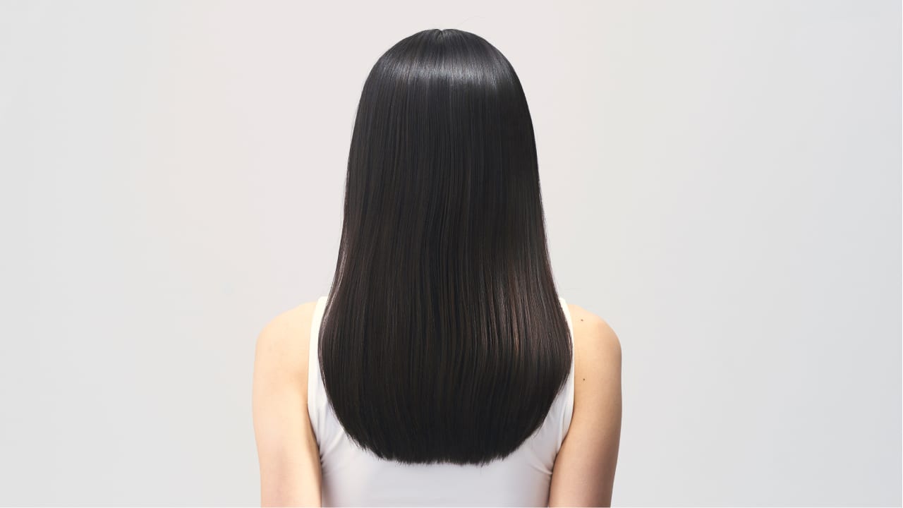美髪モードで整えた後ろ髪の仕上がりイメージ